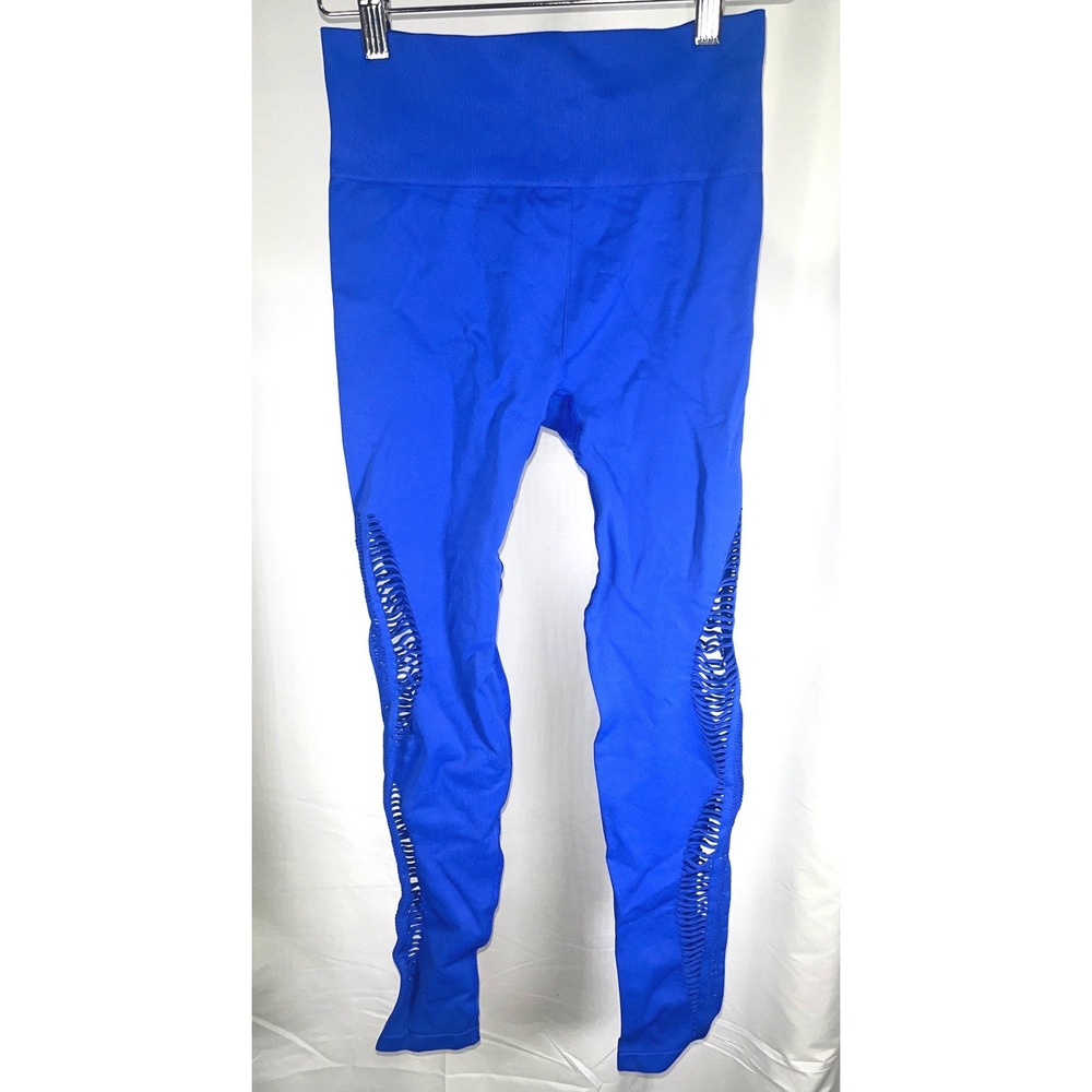 Koral Blue Seamless Laser Cut Out Leggings Activewear Yoga Pants XS